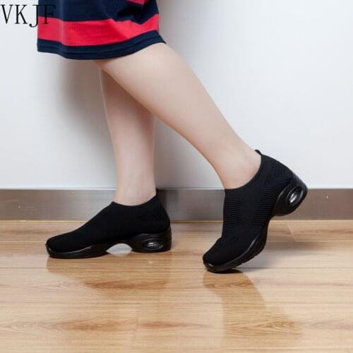 Women Sneakers Running Shoes Outdoor Sports Shoes Breathable Mesh Shoes Air Cushion Platform Shoes Jazz Dance Shoes