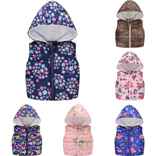 Baby Boys Girls Vest Hooded Jacket Kids Hooded Christmas Costume Clothes Children Autumn Warm Winter Waistcoat Outerwear Outfits