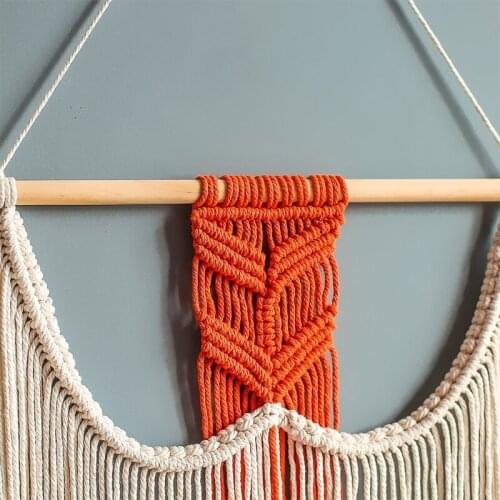 066E Handmade Boho Macrame Tapestry Cotton Rope Woven Tassel Dream Catcher Gift Decor