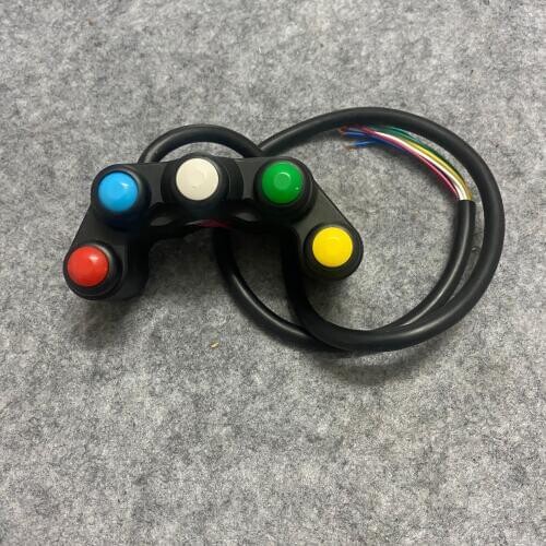 12V Aluminum Motorcycle 7/8" 22mm Handlebar Switches Headlight Hazard Brake Fog Lights Horn ON OFF Start Switch 5 Buttons