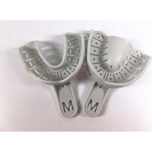 20Pcs/lot Dental Plastic Impression Trays Middle Autoclavable Perforated For Impalnt Post 1Pair=2Pcs