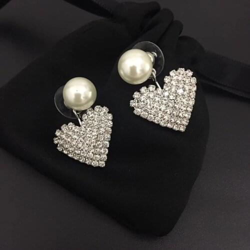 2020 Hot Brand New Pure 925 Sterling Silver Jewelry Heart-Filled Crystal Earrings Design Wedding Hot Party Silver Earrings