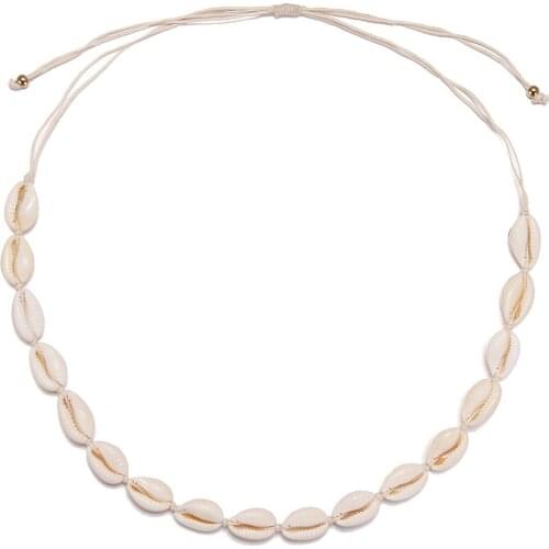 2021 Fashion Charm Jewelry Alloy Shell Adjustable Necklace Vintage Bride Wedding Long Chain Choker Necklace Women