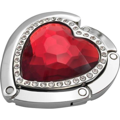 30PCS / LOT Heart-shaped table hook selection of metal gift hook Alloy magic hooks desk bag hook fashion creative folding buckle