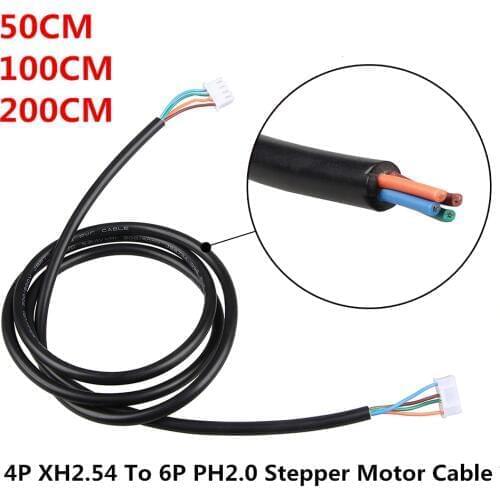 4pcs/Set 50cm/100cm/200cm 4pin XH2.54 Terminal to 6pin PH2.0 Connecter NEMA 17 Stepper Motor For 3D Printer 42 Stepper Motor