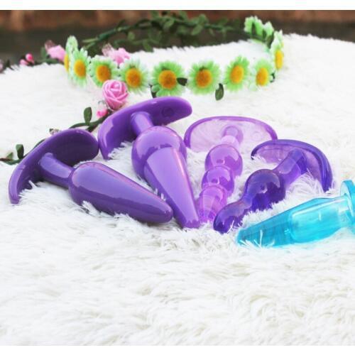 Anal Toys Alternative sex toys 5pcs/set Hot new Adult Sex Products for Beginners Butt Plug Set Sex Toys Mini Soft Jelly