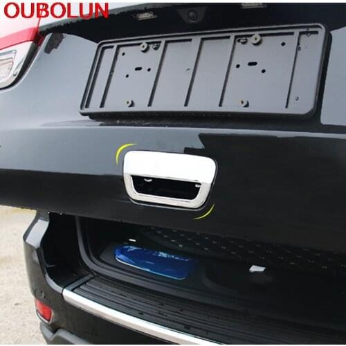 OUBOLUN Car Accessories ABS Chrome For Jeep Grand Cherokee 2011 2012 2014 2015 2016 2017 Rear Tail Door Bowl Cover Handle Trim