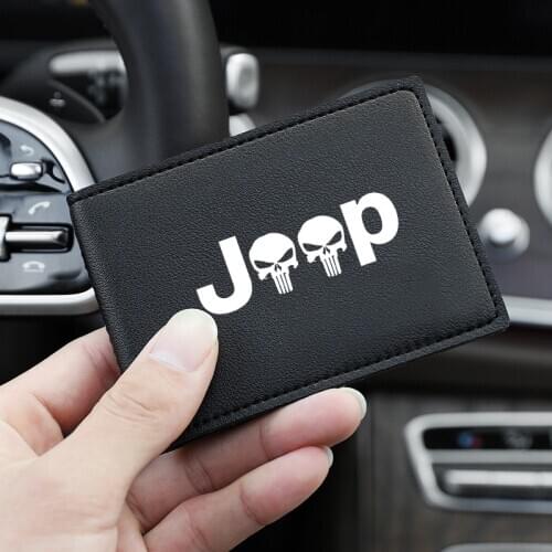 Car Styling Auto Bag Card Package Driver License stickers Genuine Leather wallet For for Jeep Renegade Compass Patriot