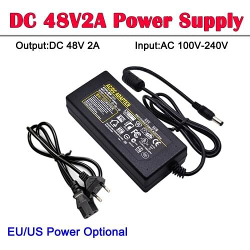 DC 48V2A Power Supply Adapter POE Power Charger 48 V Volt For CCTV Security Surveillance NVR POE Injector Ethernet IP Camera