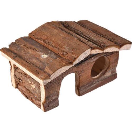 Hamster Wooden House Small Animals Hideout Home for Rat Mice Gerbil Cage Play Hut