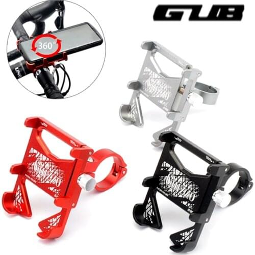 GUB Bike Phone Holder Mountain holder Aluminium Alloy 360 adjustable Cellphone Holder For wide 55-100mm Bike Handlebar Stand