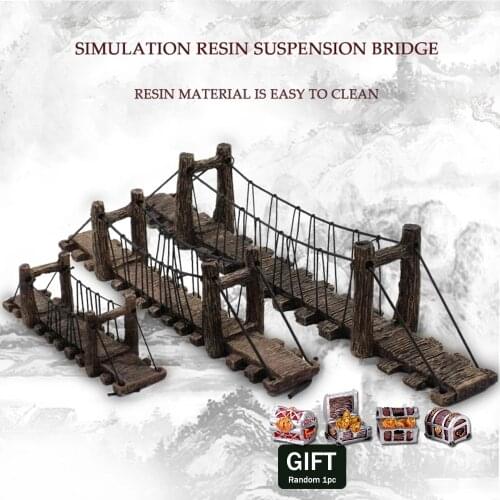 Hot-selling Fish Tank Landscaping Simulation Rope Suspension Bridge Aquarium Decoration Resin Bridge Turtle Climbing Platform