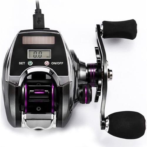Waterproof Electronic Digital Display Fishing Reel Line Counter Baitcasting Reel 8.0:1 High Speed Ratio Low-Profile Reel Pesca