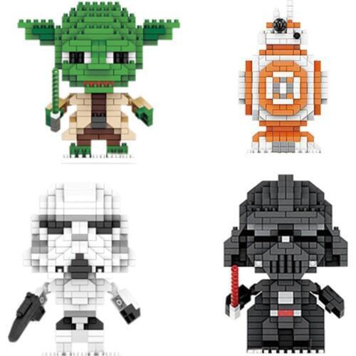 Star Wars Building Blocks DIY Darth Vader BB-8 Stormtrooper Model Bricks Yoda Figures Mini Mirco Blocks Gifts Toys For Kids