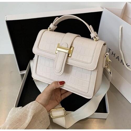 Crocodile Pattern Small Tote Bag 2021 Fashion New High Quality PU Leather Womens Designer Handbag Travel Shoulder Messenger Bag