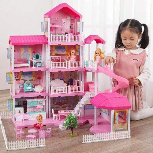 New Doll House Princess House Girl Castle Suit Villa House House Childrens Family Toys New Year Gift Among Us Girls' toys