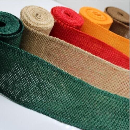 20Meters 6cm Natural Hemp Jute Hessian Burlap Ribbons Linen Strips For DIY Wedding Party Chair Bands Vintage Home Decorations