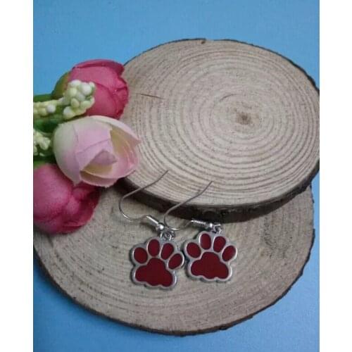 HOT! 1PCS Fashion Jewelry Earrings Drop of oil Cat/Dog Paw Charm Drop Earrings Pendant Vintage for woman gift -145