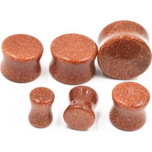 Lot 60pcs Nature Stone Ear Tunnels Expanders Gauges Ear Plugs Ear Piercing Body Jewelry Free Shippment Gauges 6-16mm NEW