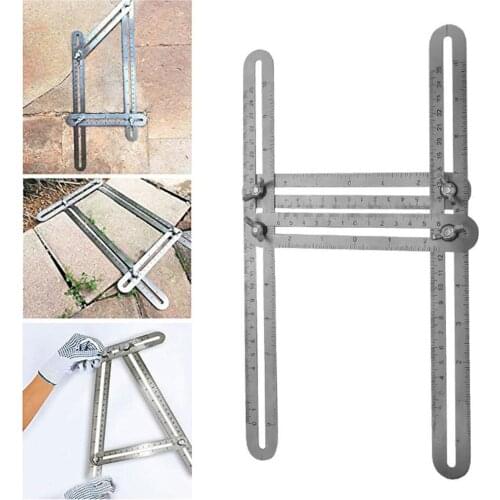 Stainless Steel Multi-function Adjustable Four-Sided Folding Measuring Tool Multi-Angle Template Scale Ruler Woodworking Tools