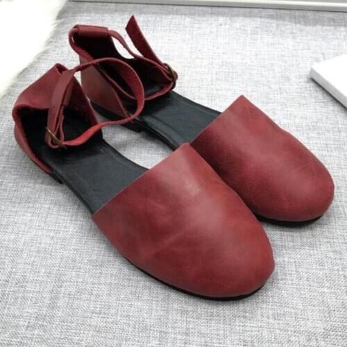 Fashion New 2020 Handmade Shoes Woman Genuine Leather Summer Flat Shoes Female Casual Loafers Comfortable Mom Flats Women Shoes