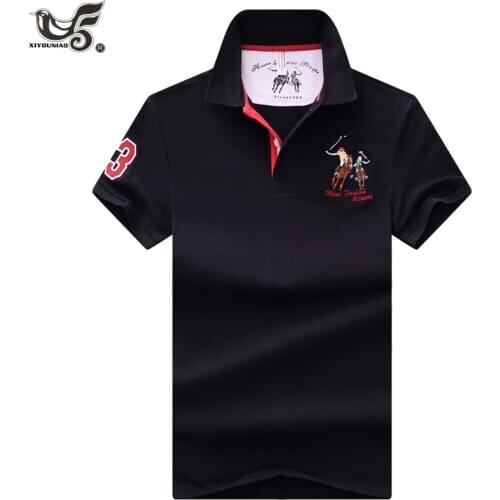 New Tops&Tees Mens Polo shirts Business men brands Polo Shirts 3D embroidery mens Breathable gym polo shirt