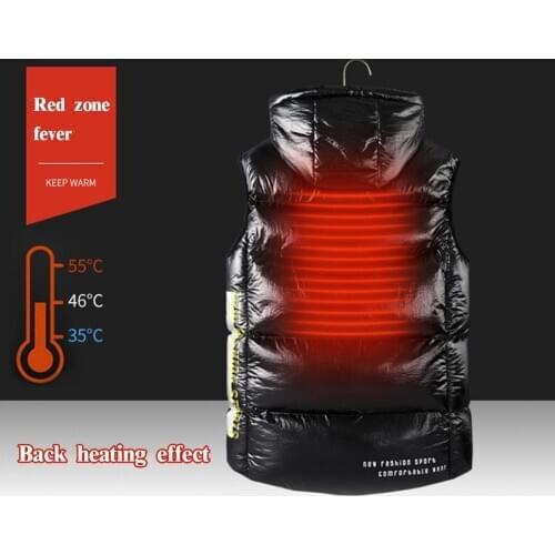 Men USB Electric Heated Vest Lightweight Electric Waistcoat Thermostat For Winter Skiing Hiking Motorcycle Travel Fishing Golf