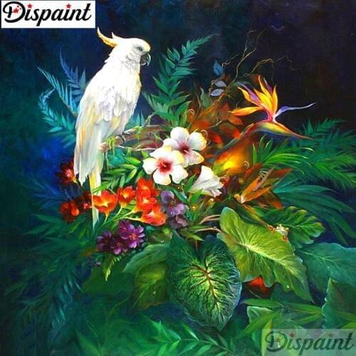 Dispaint Full Square/Round Drill 5D DIY Diamond Painting "Flower parrot" Embroidery Cross Stitch 3D Home Decor A10873