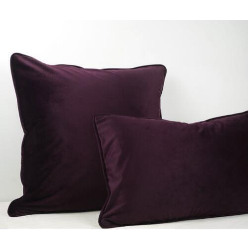 Piping Design Sauce Purple Velvet Cushion Cover Pillow Case Soft Pillow Cover No Balling-up Without Stuffing