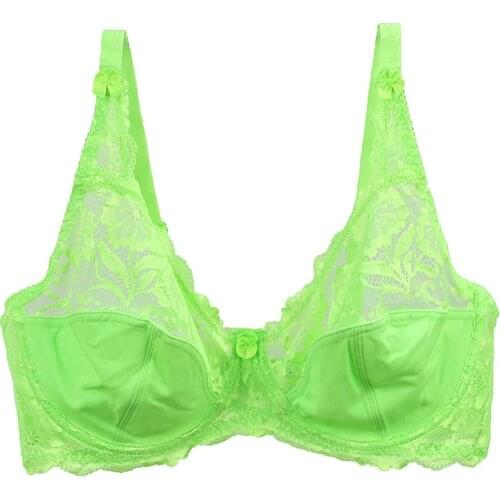 New Lingerie Couture Full Cup Underwire Bra Solid Floral bh Lace Plus Size Brassiere Large Breast For Women 32-46 C D E Cup B21