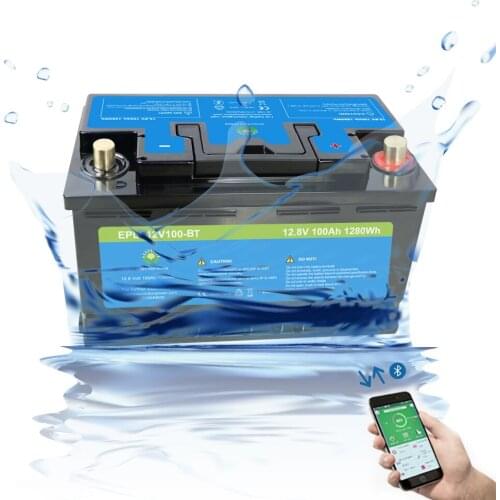 New design Smart BMS LiFePO4 Battery 12v 100ah Lithium Battery Pack for Home appliances Solar system RV Marine