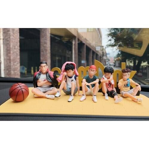 NEW 6cm 5pcs/set Slam Dunk Figure Set For Car Ornaments Hanamichi Sakuragi Rukawa Kaede Akagi Takenori Miyagi Ryota Shohoku