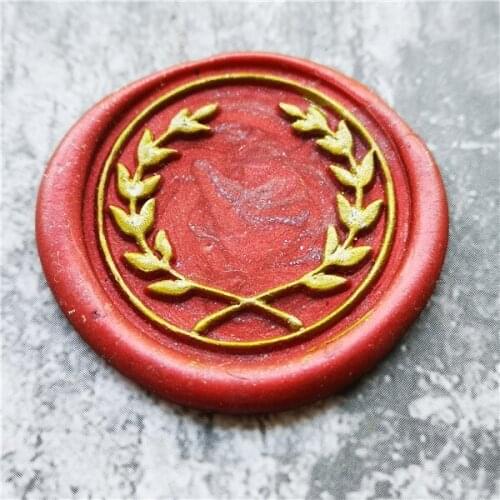 Olive Branch Wreath brass stamp DIY Sealing Wax Retro Antique Sealing Wax Scrapbooking Stamps HEAD Wedding Decorative Invitation