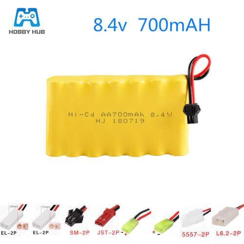 Rechargeable 8.4V 700mah NI-CD AA battery for RC Car Boat GUN TANK Trucks Trains electric toys nicd aa 700 mah battery 8.4 v