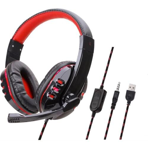 USB Wired Game Headphones With Microphones Gaming Headset 3.5mm Jack for PS4 PC Laptop Mobile Phone