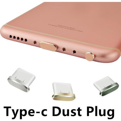 Type-c Dust plug Aluminium Alloy Type c Jack Mobile phone USB-C Charger Stopple for Xiaomi Mi5 mi6 Huawei P9 P10 LETV Meizu HTC