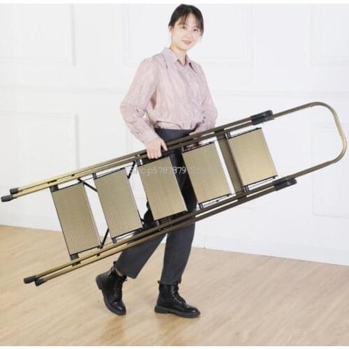 Ladder Household Aluminum Alloy Folding Herringbone Ladder Thickening Indoor Mobile Staircase Extending Four Steps And Five Step
