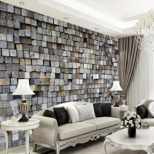 Vintage 3d wood Grid Wallpaper 3d wall photo mural wall paper for Living Room Sofa Background 3d Wall mural Sticker home decor