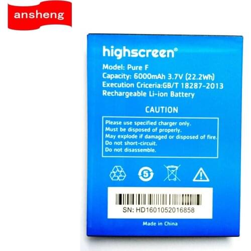 High Quali 6000mAh Pure F Battery For Highscreen Boost 2 Boost2 Smartphone