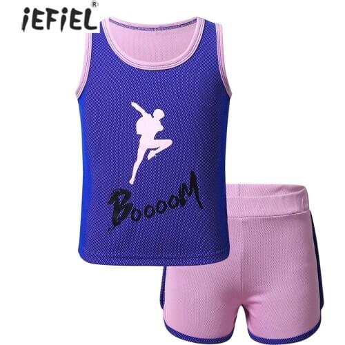 Baby Girl Boy Cartoon Sleeveless Vest Clothes Cute Letter Print with Shorts Quick Drying Sportwear Children workout Clothes Set