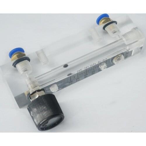 0.1-25LPM Fit Tube O.D 6mm N2 Nitrogen Flowmeter Rotameter With Valve LZM-6T