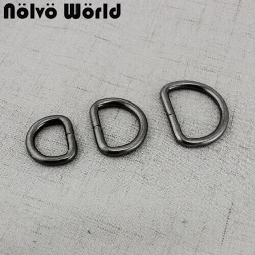 10-50cs Old silver 20mm 26mm 32mm inside bags metal round D ring non welded Hardware Accessories