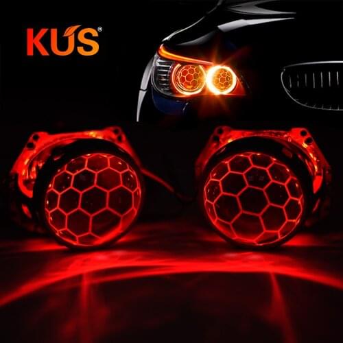 3.0 inch Headlight Lenses for Hella 3R G5 Bixenon Devil Eyes HID Projector Honeycomb Soccer Blue Lens Retrofit D1S D2S D3S D4S