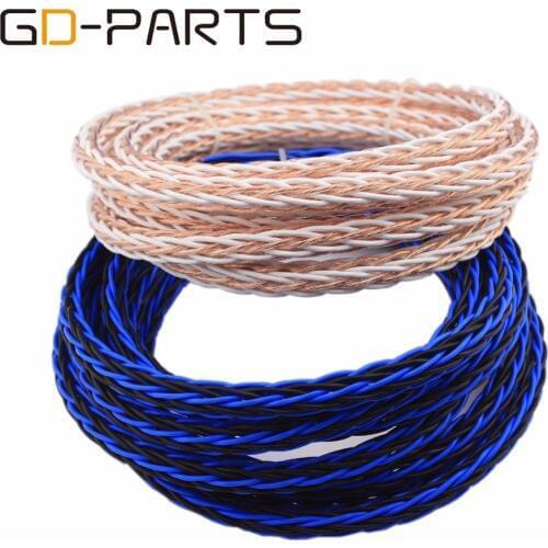 3.28ft/1 Meter High Quality 8TC PTFE OCC Copper Wire Cable for HIFI Audio Speaker Amplifier Turntable CD Player 16 Strands