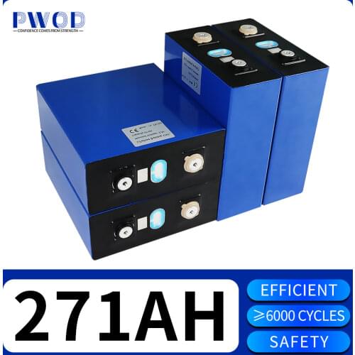 8PCS 280ah lifepo4 grade A CATL 271AH Lithium iron phosphate cell 3C high drain for diy 12V 24V 48V solar Inverter golf car