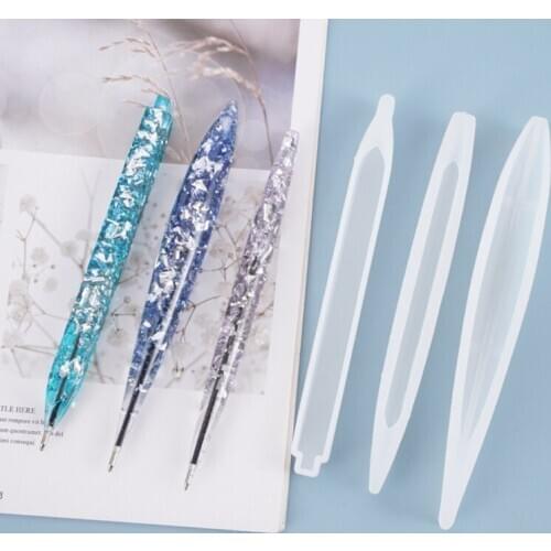 5 Pcs Crystal Epoxy Resin Mold Ballpoint Pen Casting Silicone Mould DIY Crafts Jewelry Making Tools