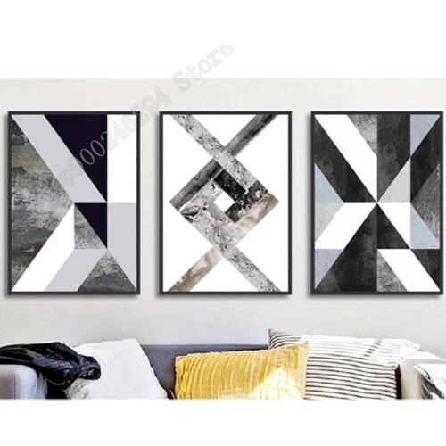 Diamond painting Abstract Geometric diamont painting new square Diamond Embroidery Black and White Nordic 3 piece set,FF3059