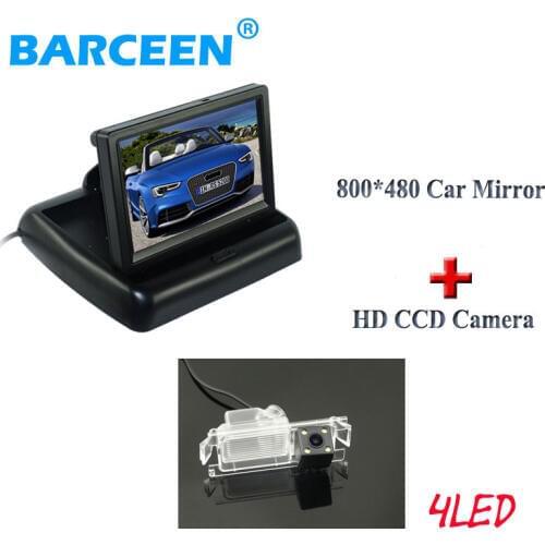 Car rear reserve camera+4.3" car monitor 800*480 for Kia K2 Rio hatchback ceed 2013 for Hyundai Solaris(verna) hatchback