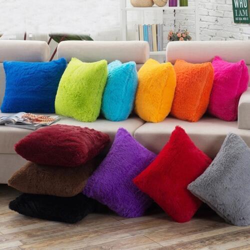 White 40*40 Fur Fluffy Sofa Pillow Soft Plush Throw Pillow Cover Nordic Home Decoration Pillow Cover