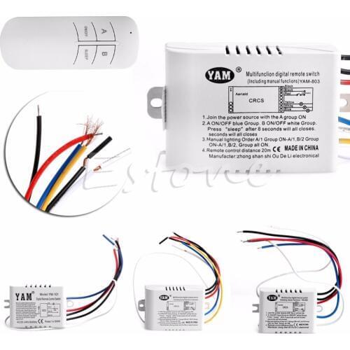 220V 1/2/3 Ways Wireless ON/OFF Lamp Remote Control Switch Receiver Transmitter W315